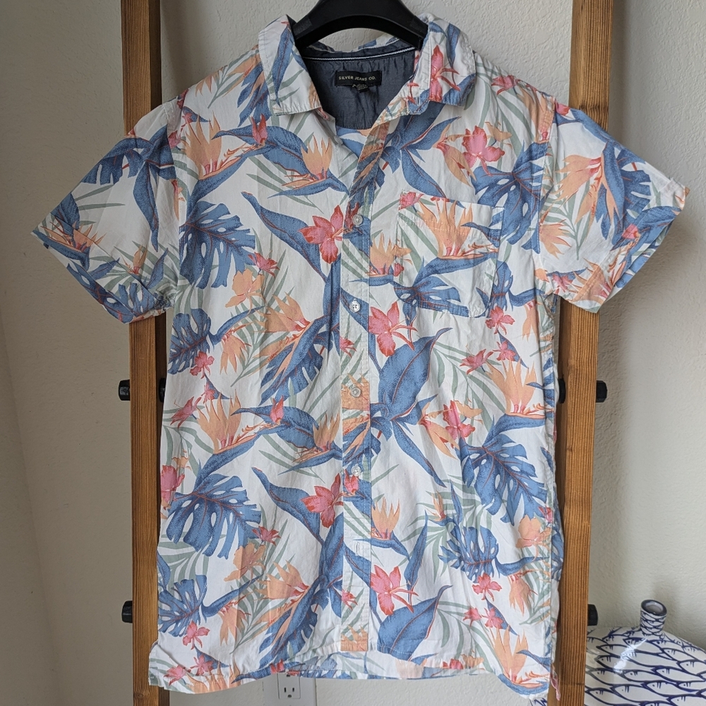 Silver Jeans Men's Tropical Floral Shirt - Size S